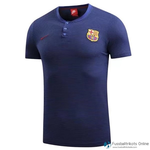 Barcelona Polo 2017-18 Blau Marine Fussballtrikots Günstig